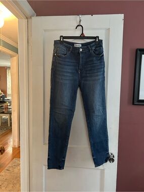 Slim High-Rise Skinny Jeans in Dark Blue